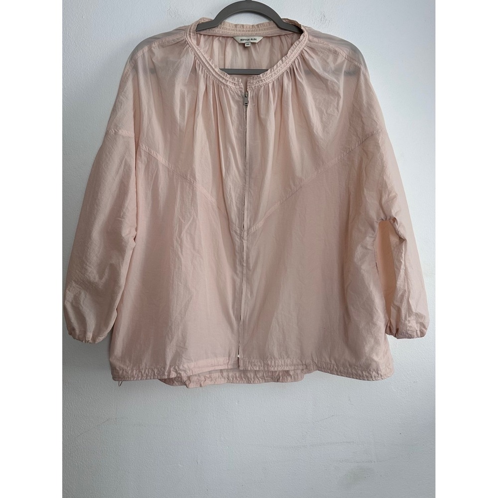 Bonnie Alex Pink Zip Up Lightweight Oversized Bomber Jacket SM Feminine Ballet